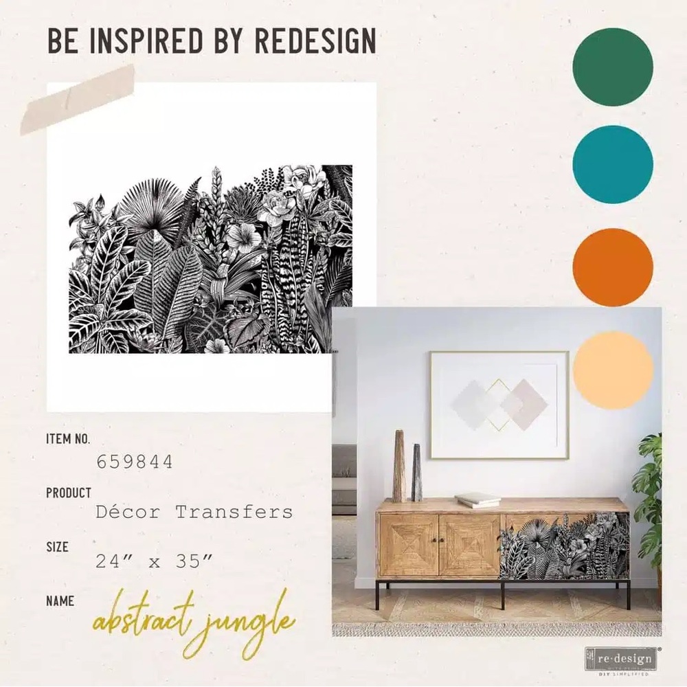 Redesign with Prima Decor Transfer ~ ABSTRACT JUNGLE 24” x 35”
